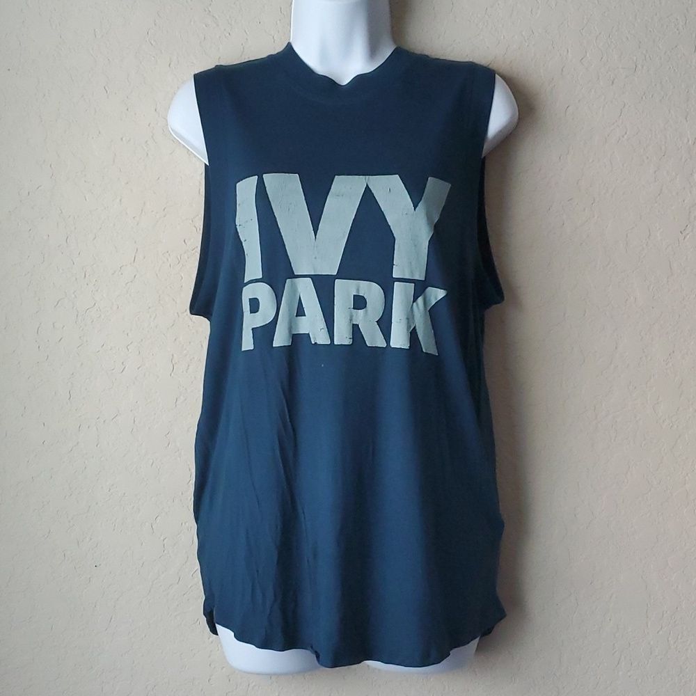 Ivy Park Beyonce Oversized Muscle Tank Top Teal Blue Size XS Athleisure
